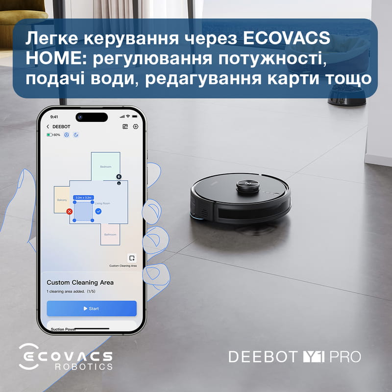 Робот-пылесос Ecovacs Deebot Ozmo Y1 Pro Black (DLX34 Black)