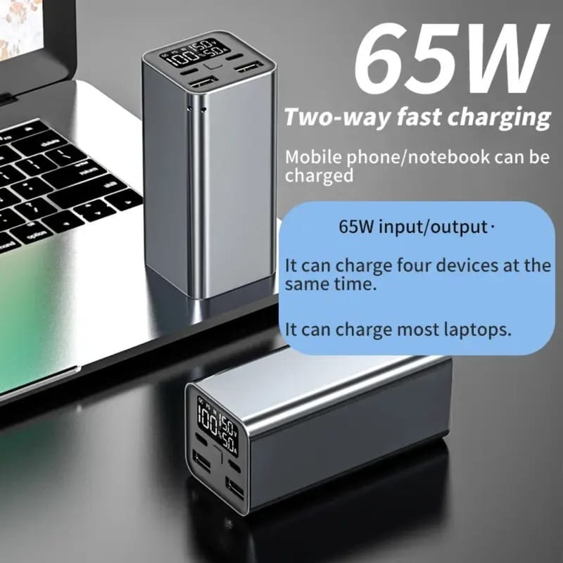 Универсальная мобильная батарея Atria 65W 20000mAh Black (WPD-65)