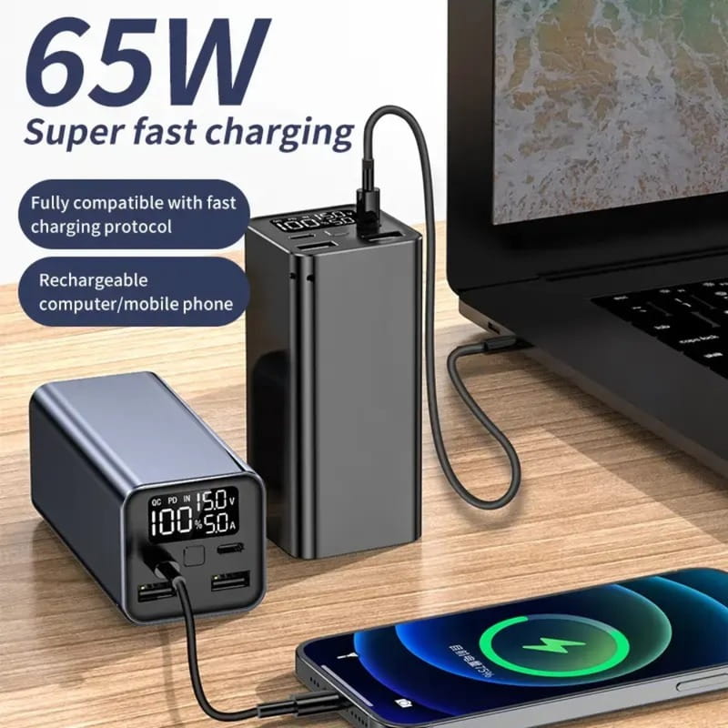 Универсальная мобильная батарея Atria 65W 20000mAh Black (WPD-65)