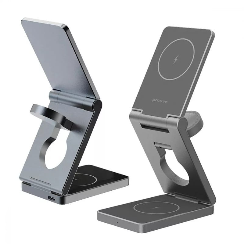 Бездротовий зарядний пристрій Proove Titan Volt 3in1 Gray (WSTV15000003)