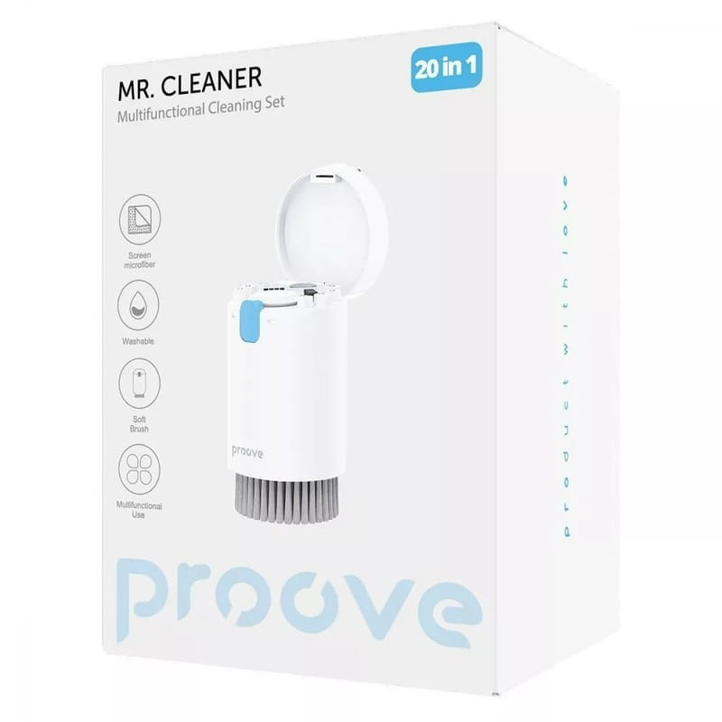 Многофункциональный набор Proove Mr. Cleaner 20in1 для чистки электроники и гаджетов White (MCS00002002)