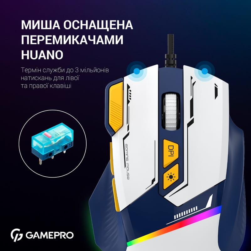 Мышь GamePro GM300BL Blue-White