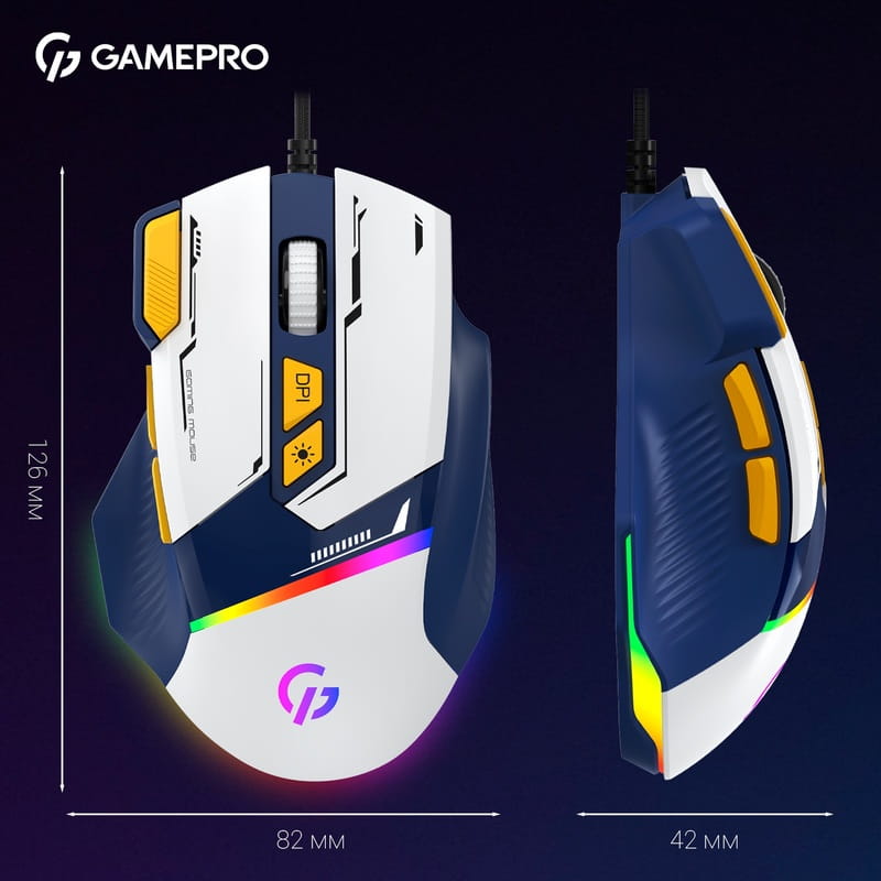 Мышь GamePro GM300BL Blue-White