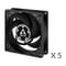 Фото - Вентилятор Arctic P8 Black - 5 Pack (ACFAN00153A) | click.ua