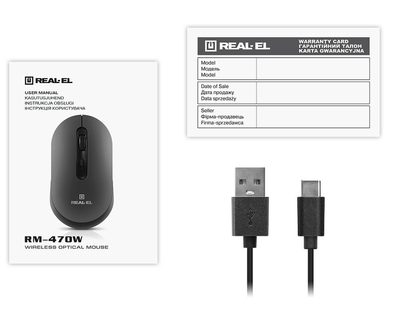 Миша бездротова REAL-EL RM-470W Dark Gray