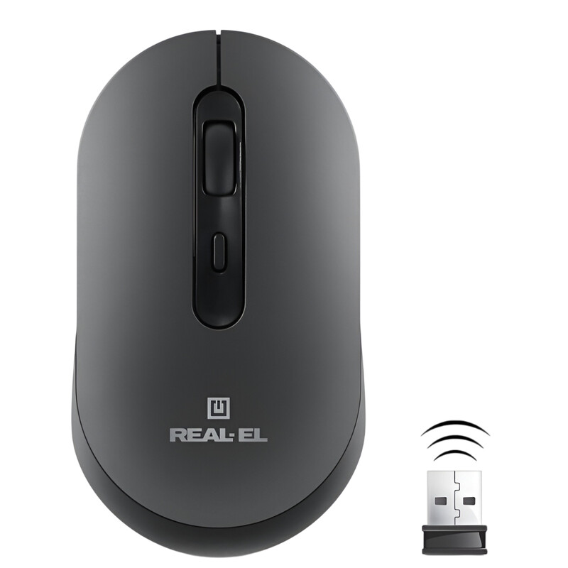 Миша бездротова REAL-EL RM-470W Dark Gray