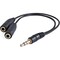Фото - Аудіо-кабель Defender Audio 3.5 мм - 2x3.5 мм (M/F), чорний, 0.12 м (63001) | click.ua