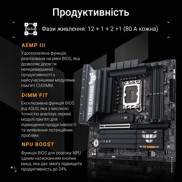 Материнская плата Asus TUF Gaming B860M-Plus Socket 1851