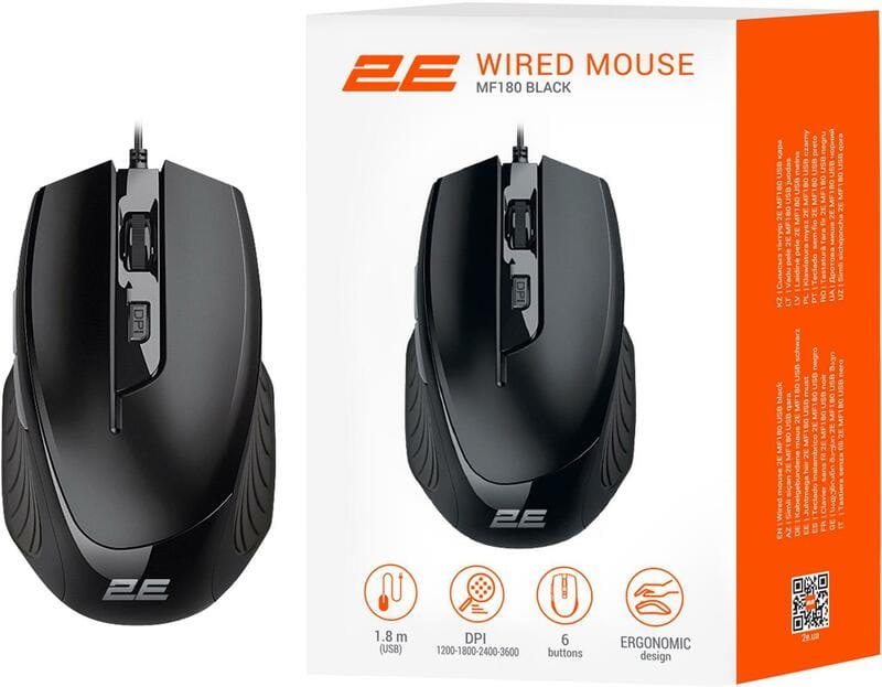 Мышь 2E MF180 USB Black (2E-MF180UB)