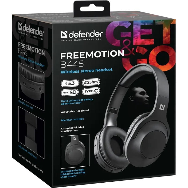 Bluetooth-гарнітура Defender FreeMotion B445 Black (63445)