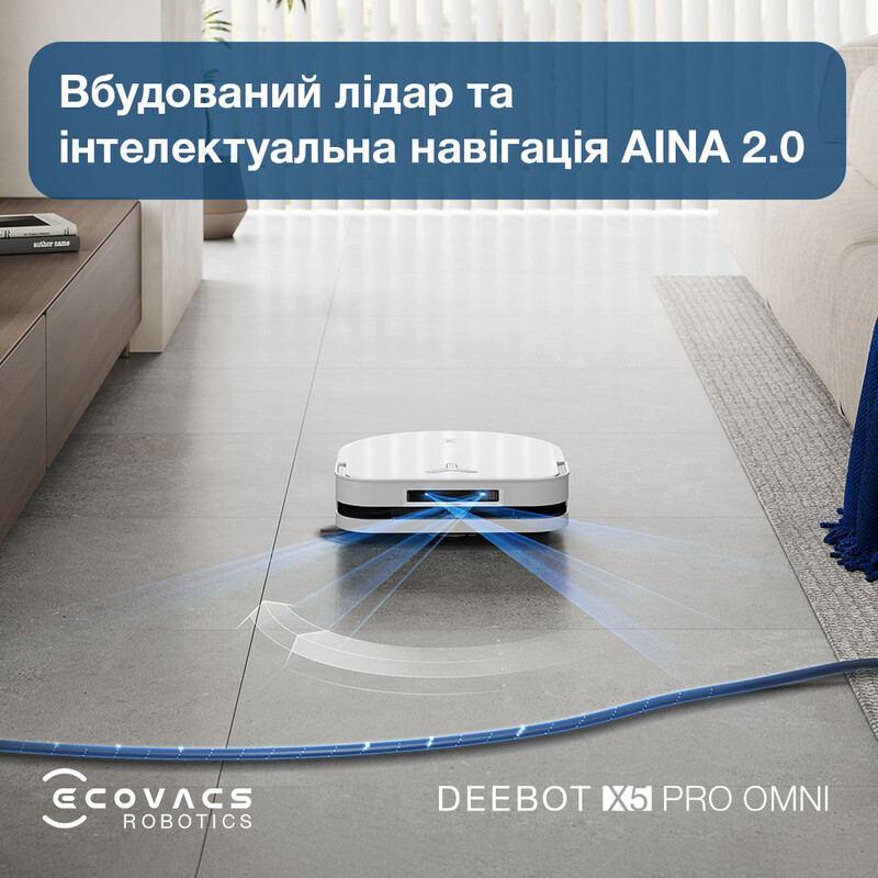 Робот-пылесос Ecovacs Deebot Ozmo X5 Pro Omni (DDX39) White