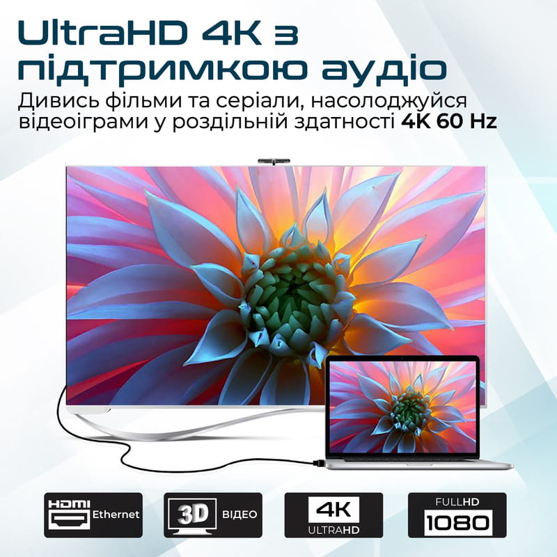 Кабель Promate ProLink4K1-500 HDMI - HDMI V 2.0 (M/M), 5 м, Black
