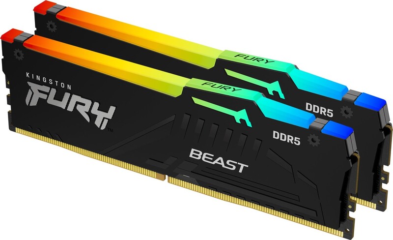Модуль пам`яті DDR5 2x16GB/5600 Kingston Fury Beast RGB Black (KF556C40BBAK2-32)