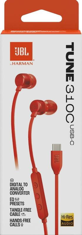 Гарнитура JBL Tune 310C Red (JBLT310CRED)