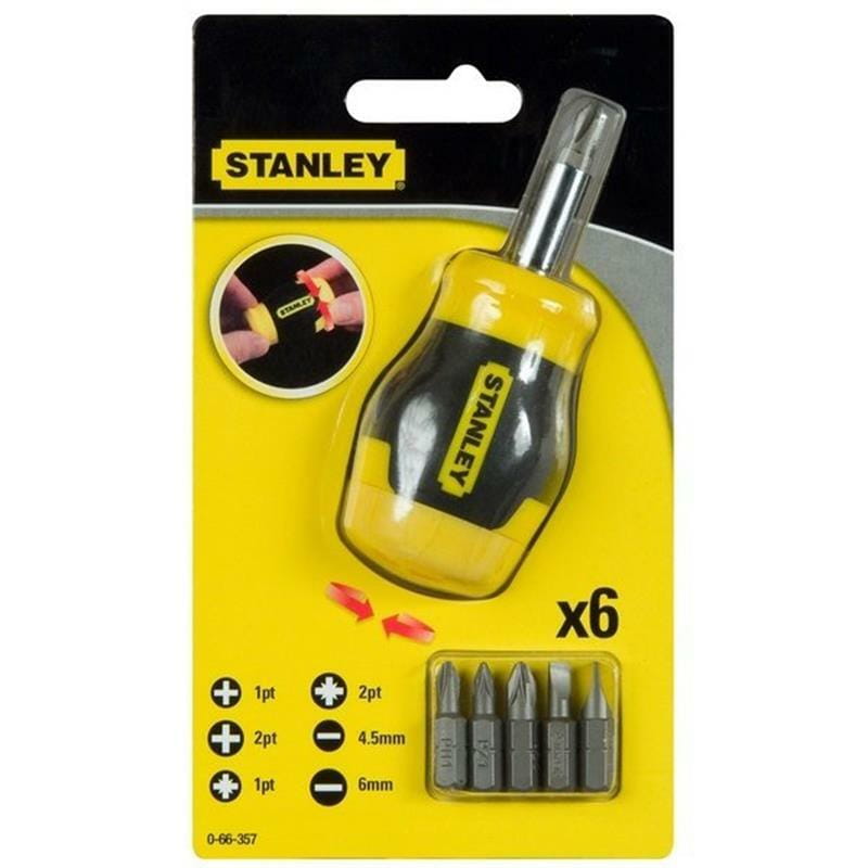 Викрутка Stanley Multibit Stubby з 6 змінними бітами (0-66-357)