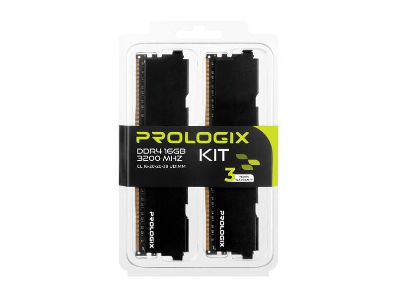 Модуль пам`ятi DDR4 2x8GB/3200 Prologix Black (PRO16GB3200B4K)