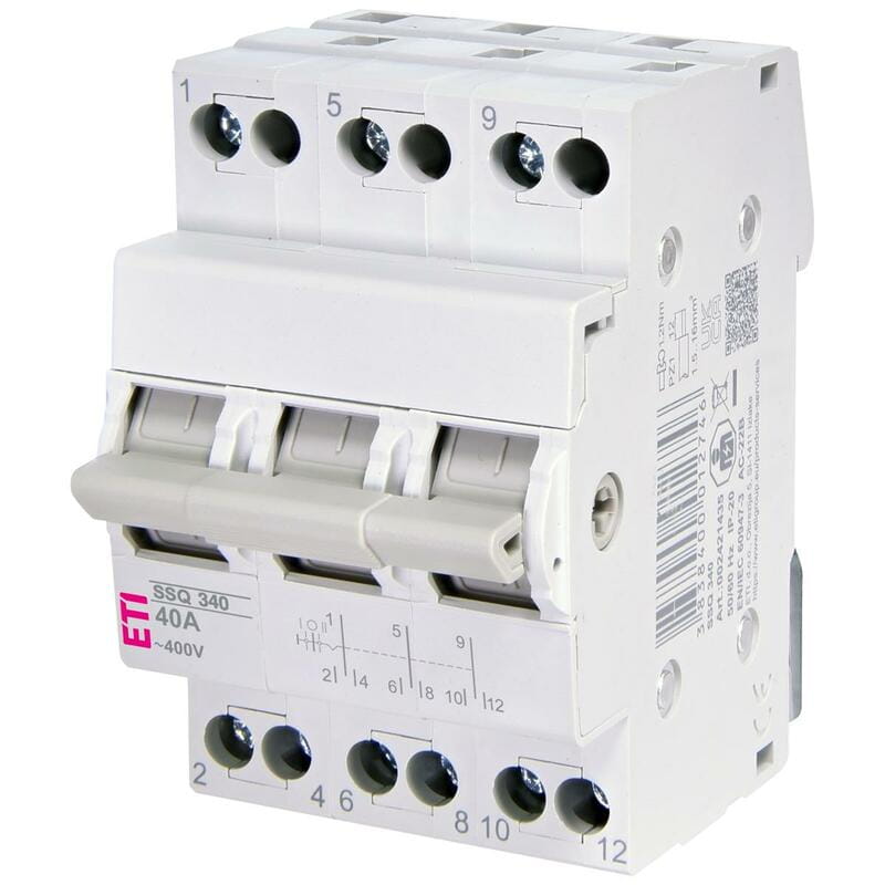 Перемикач трипозиційний ETI SSQ 340 "1-0-2", 3p 40A (2421435)