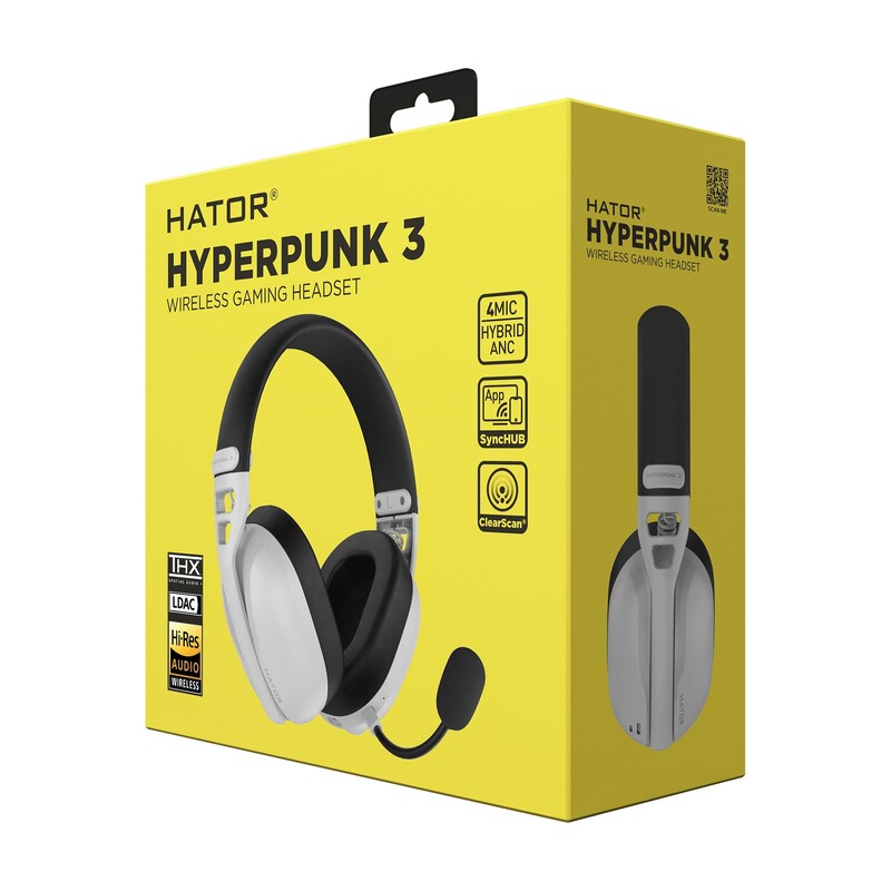 Гарнiтура Hator Hyperpunk 3 Wireless White (ESH16)