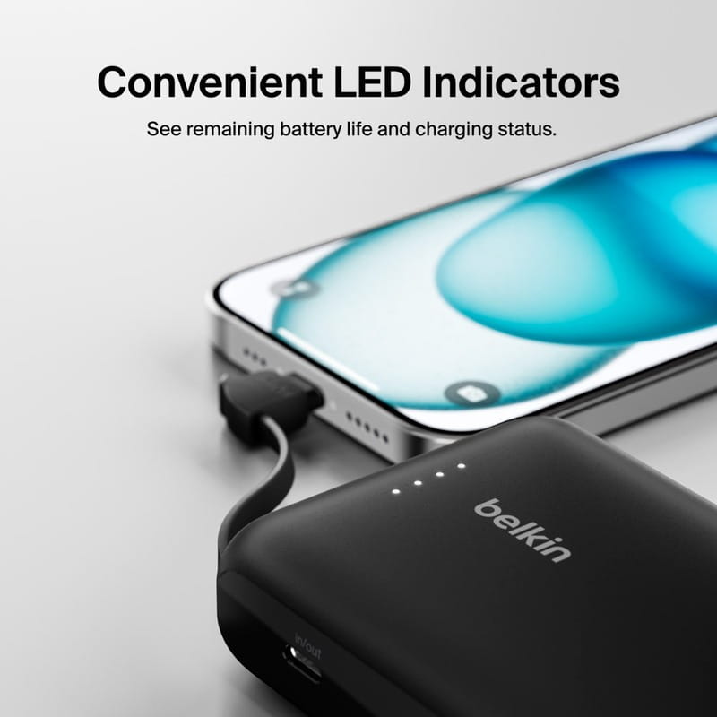 Універсальна мобільна батарея Belkin Power Bank 10000mAh 20W Black (BPB021HQBK)
