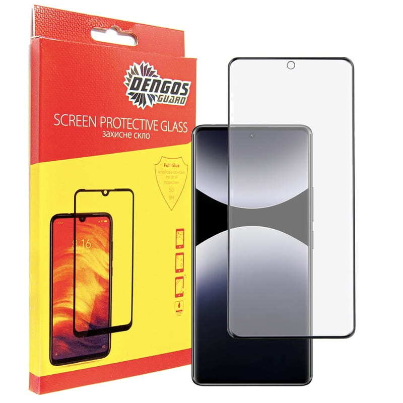 Защитное стекло Dengos для Xiaomi Redmi Note 14 Pro Black Full Glue (TGFG-382)