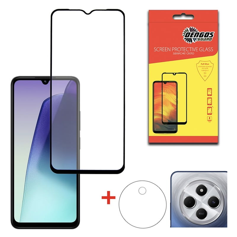 Защитное стекло Dengos для Xiaomi Redmi 14C Black Full Glue (DG-TGSCP-07)