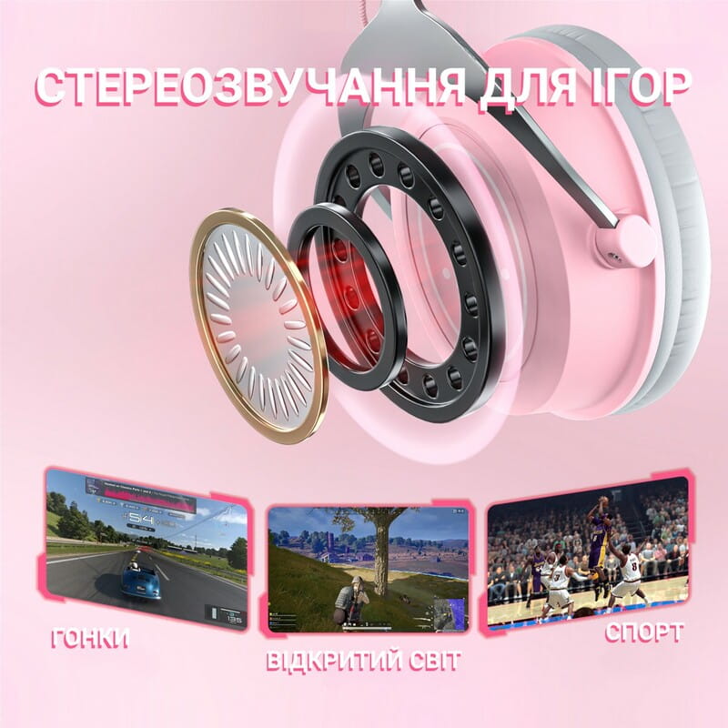 Гарнитура Fifine RGB H3P Pink