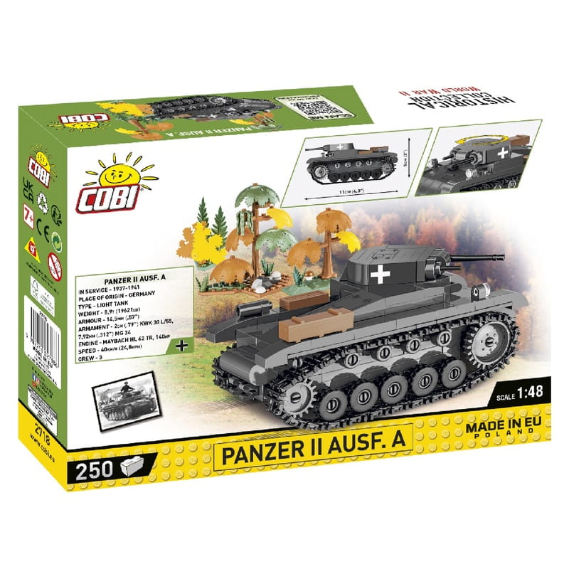 Конструктор COBI Друга Світова Війна Танк Panzer II, 250 деталей (COBI-2718)