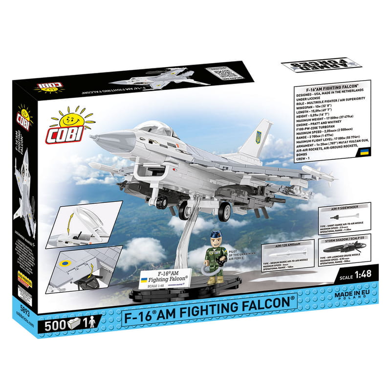 Конструктор COBI Самолет F-16AM Fighting Falcon (UA), 500 деталей (COBI-5893)