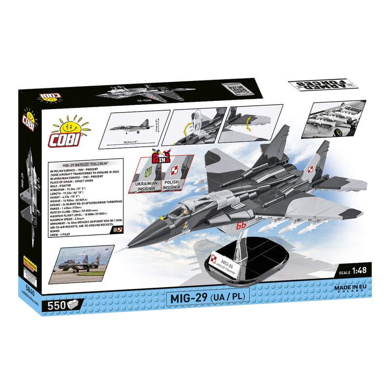 Конструктор COBI Літак МіГ-29 (UA/PL) Fulcrum, 550 деталей (COBI-5840)