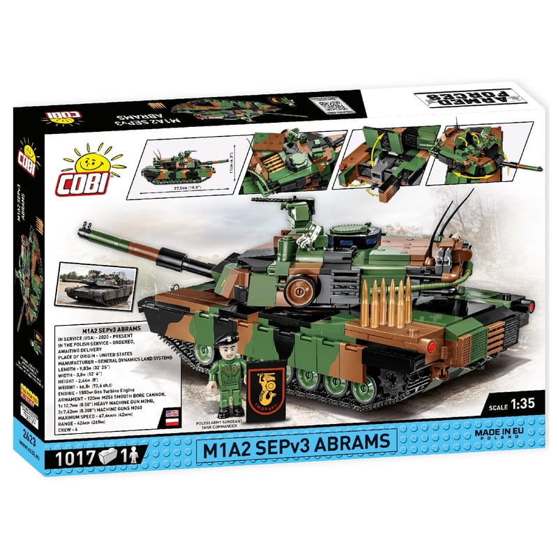 Конструктор COBI Танк M1A2 SEP v3 Абрамс, 1017 деталей (COBI-2623)