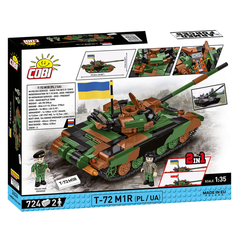 Конструктор COBI Танк Т-72 M1R (UA/PL), 724 деталі (COBI-2624)