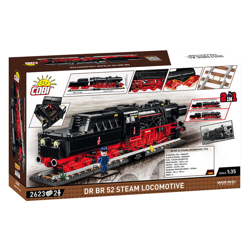 Конструктор COBI Локомотив DR BR Class 52 Эксклюзивный набор масштаб 1:35, 2623 деталей (COBI-6280)