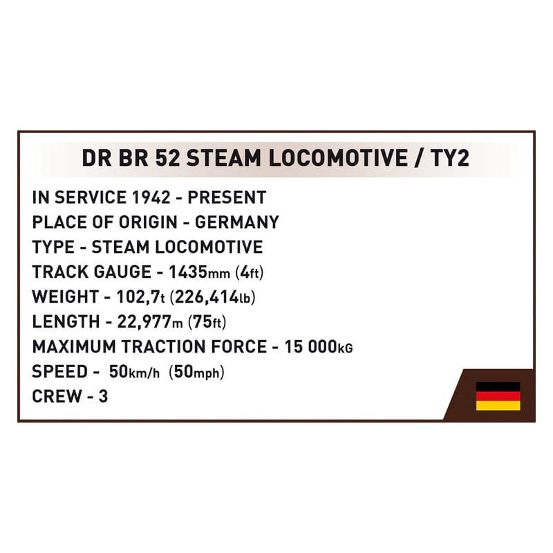 Конструктор COBI Локомотив DR BR Class 52 Эксклюзивный набор масштаб 1:35, 2623 деталей (COBI-6280)
