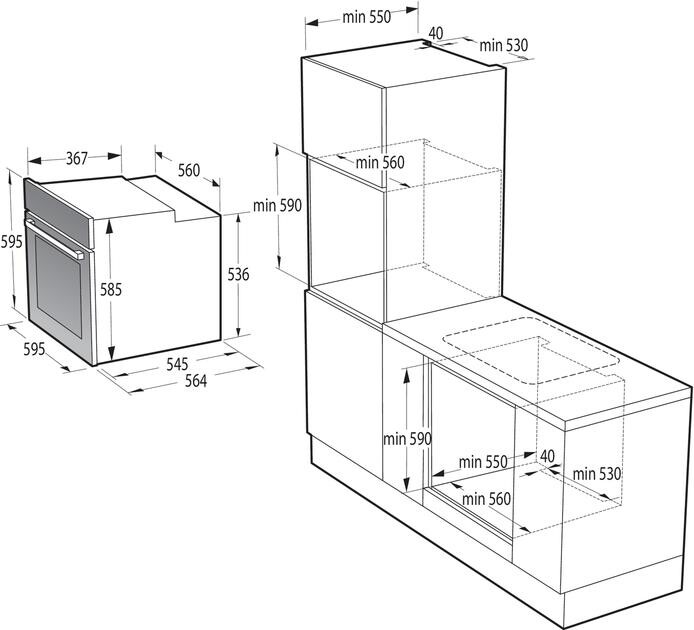 Вбудовуваний комплект духовка+поверхня Gorenje BO6737E02X + ECT41SC