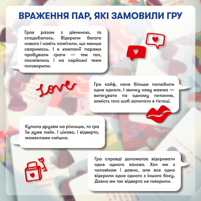 Розмовна гра Orner Розкажи мені все! Love edition (orner-1636)
