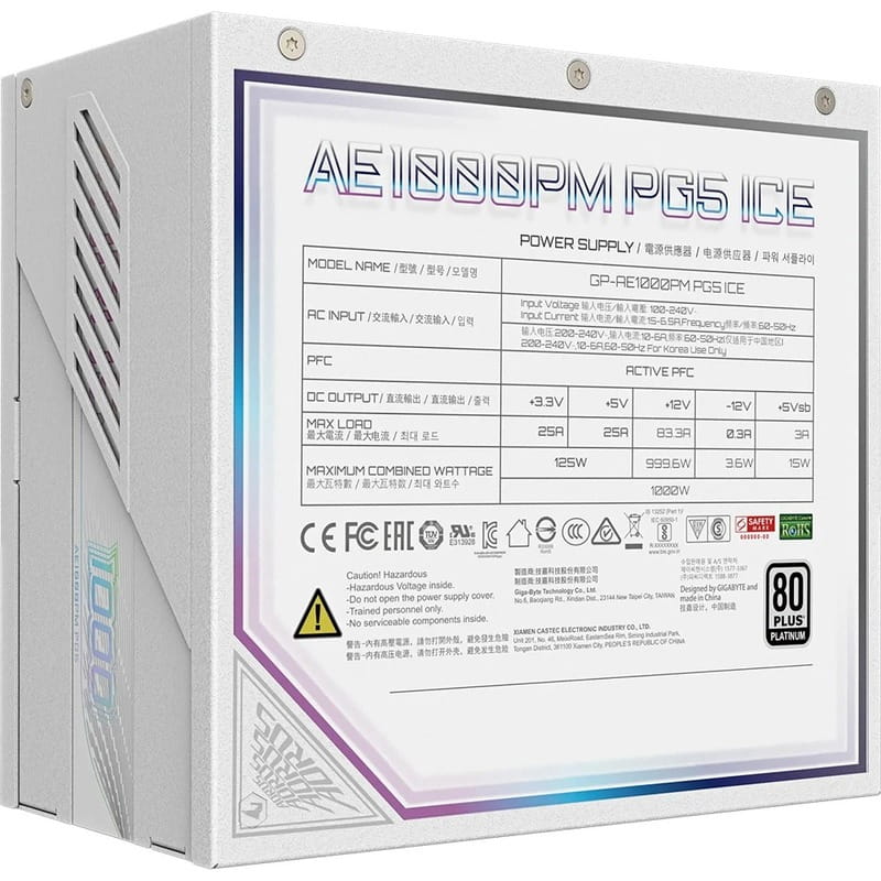Блок питания Gigabyte GP-AE1000PM PG5 ICE 1000W