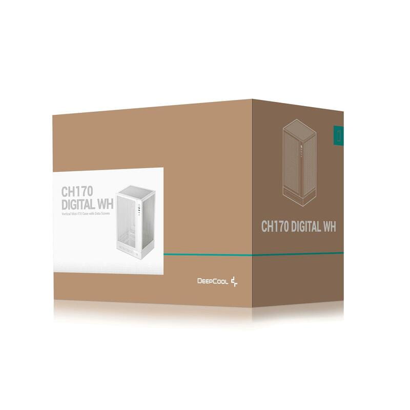 Корпус DeepCool CH170 Digital White (R-CH170-WHNPI0D-G-1) без БП