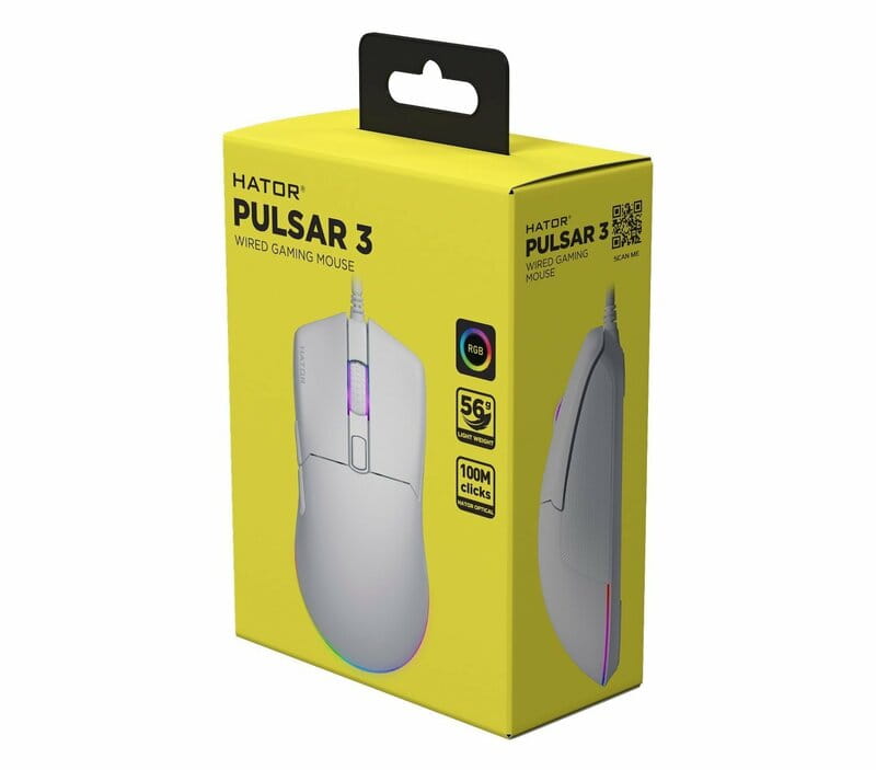Миша Hator Pulsar 3 White (HTM611)
