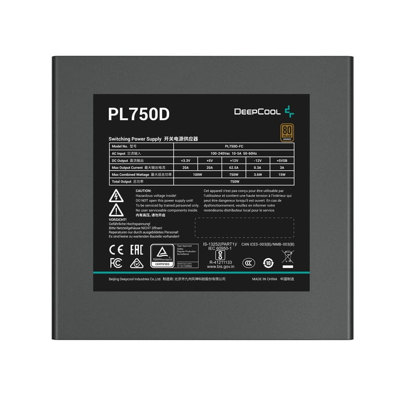 Блок живлення DeepCool PL750D 750W (R-PL750D-FC0B-EU-V2)