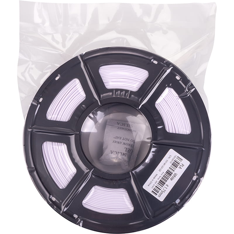 PLA-пластик PowerPlant Filament для 3D-принтера 1.75 мм 1 кг, білий (PT812950)