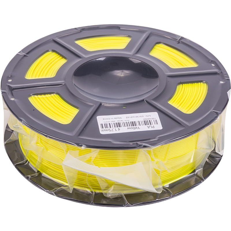 PLA-пластик PowerPlant Filament для 3D-принтера 1.75 мм 1 кг, жовтий (PT812974)