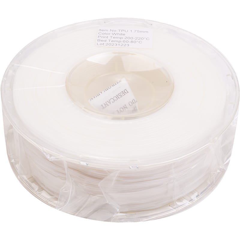 TPU-пластик PowerPlant Filament для 3D-принтера 1.75 мм 1 кг, белый (PT813001)
