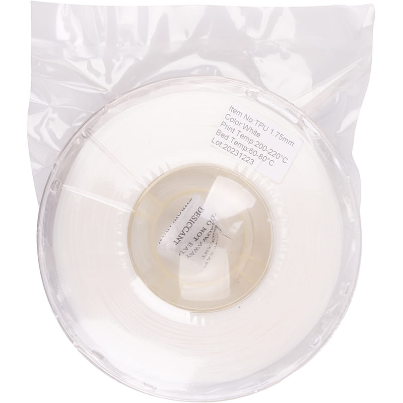 TPU-пластик PowerPlant Filament для 3D-принтера 1.75 мм 1 кг, белый (PT813001)