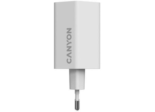 Сетевое зарядное устройство Canyon Exagon 65 GaN 65W 2xPD 1xQC EU White (CND-CHAHEX65W)