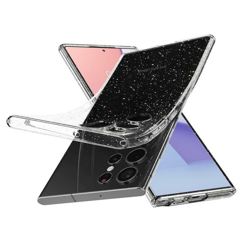 Чохол-накладка Spigen Liquid Crystal Glitter для Samsung Galaxy S22 Ultra SM-S908 Crystal Quartz (ACS03913)