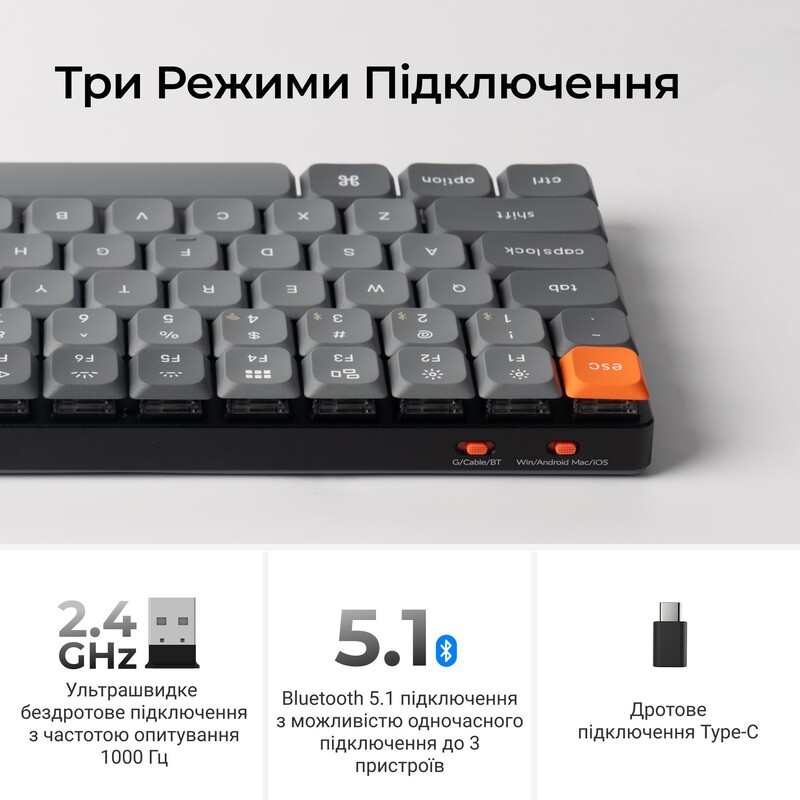 Клавиатура беспроводная Keychron K5 Max, Gateron MX 2.0 Brown, Hot-Swap, RGB UA Black (K5M-H3-UA)