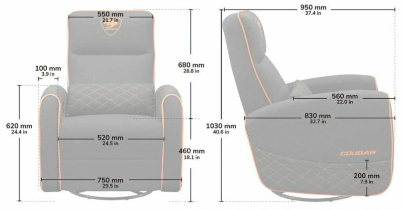 Кресло для геймеров Cougar Fidom Gray