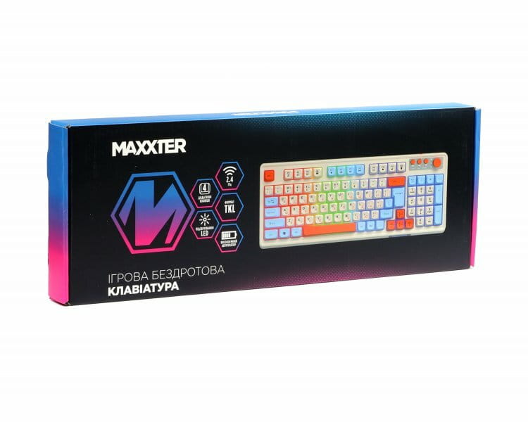 Клавиатура беспроводная Maxxter KBGW-3C01-UA White