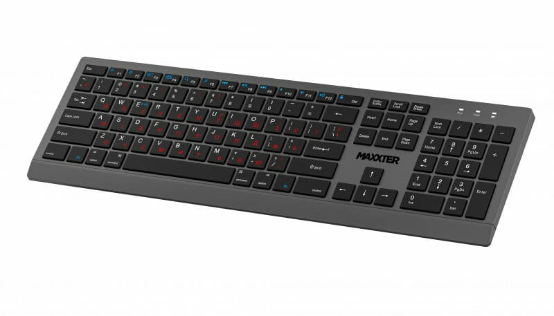 Клавiатура бездротова Maxxter KBW-01G-UA Gray-Black