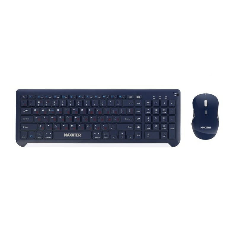 Комплект (клавіатура, миша) бездротовий Maxxter KMS-WCM-01BL-UA Dark Blue